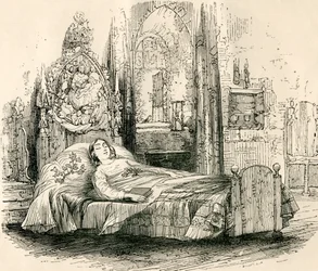 Nell Trent auf ihrem Sterbebett, aus 